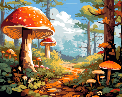 Mushroom Wonderland - Paint By Numbers