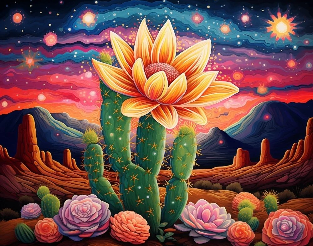 Cactus Cosmos - Paint By Numbers