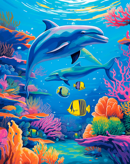 Dolphin's Playground - Paint By Numbers