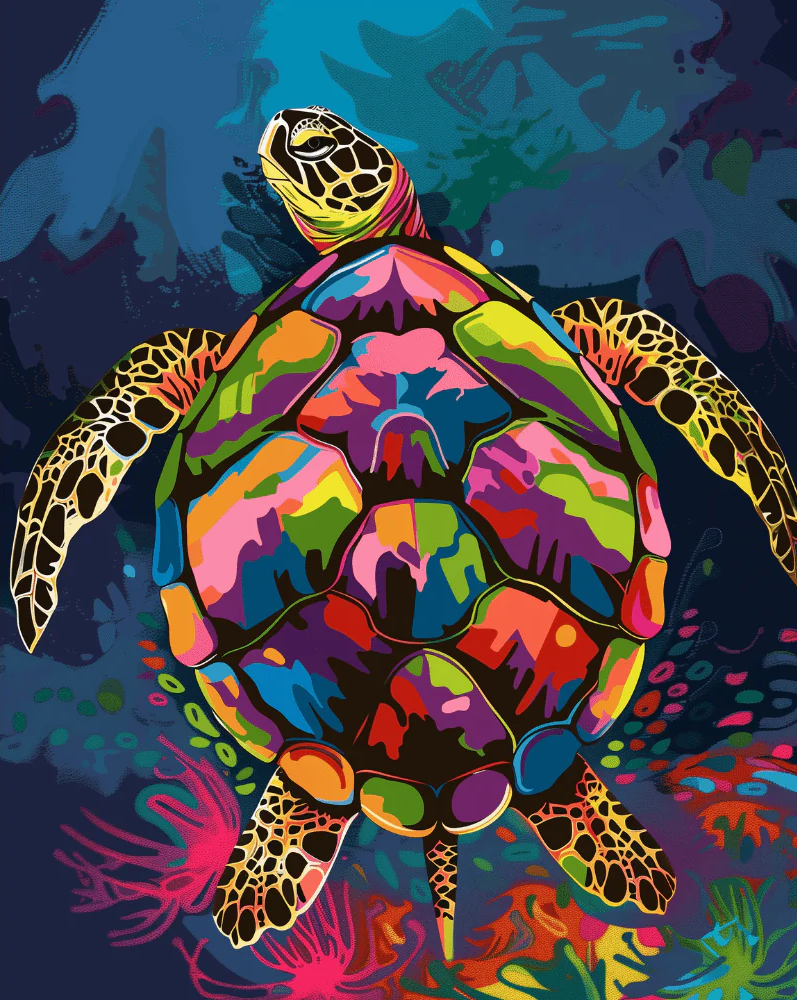 Kaleidoscope Turtle - Paint By Numbers