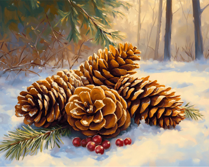 Pine Cone Serenity - Paint By Numbers