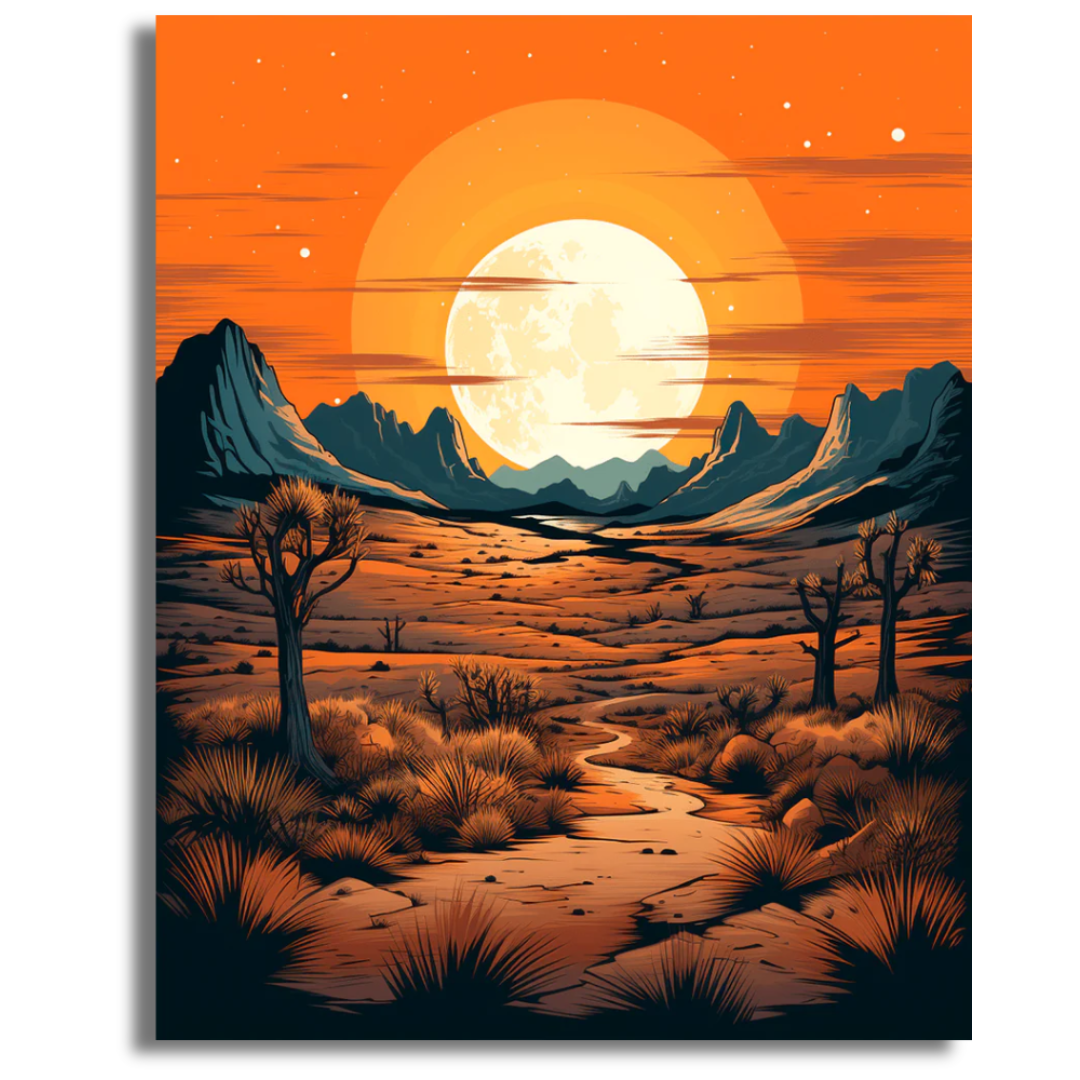 Desert Moonrise - Paint By Numbers