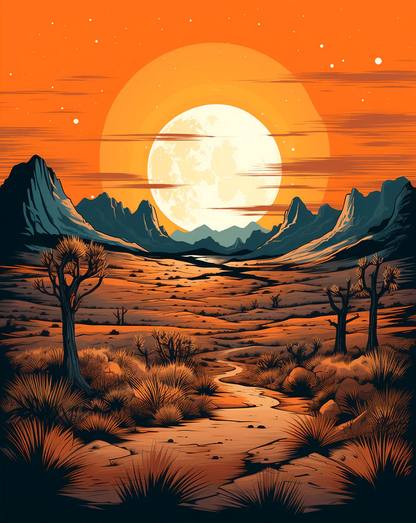 Desert Moonrise - Paint By Numbers