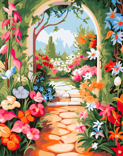 Floral Gateway - Paint By Numbers