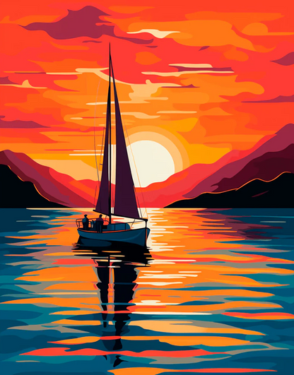 Sailing into the Night - Paint By Numbers