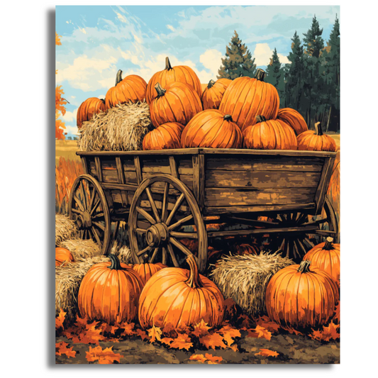 Pumpkin Cart - Paint By Numbers