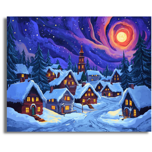 Festive Town Square - Paint By Numbers