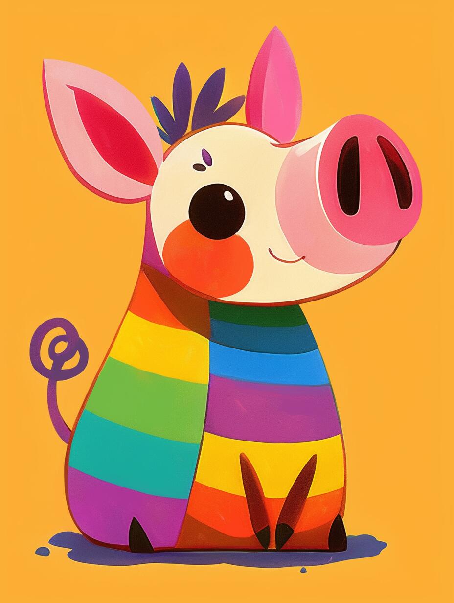 Colorful Piglet - Paint By Numbers