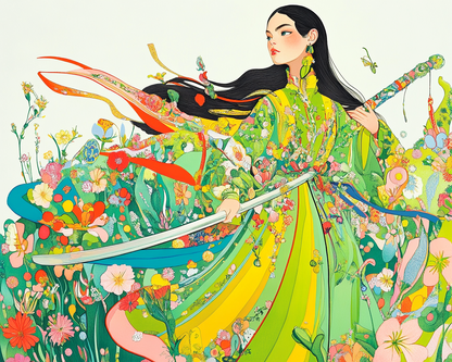 Sword of Blossoms - Paint By Numbers