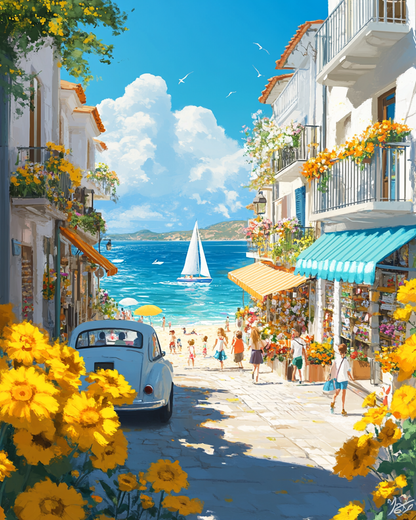 Golden Sun Path - Paint By Numbers