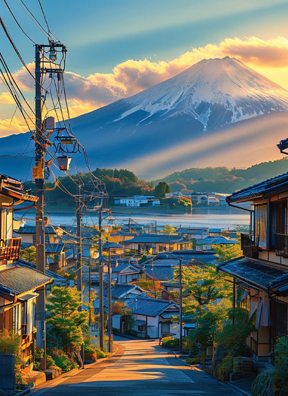 Golden Rays of Fuji - Paint By Numbers