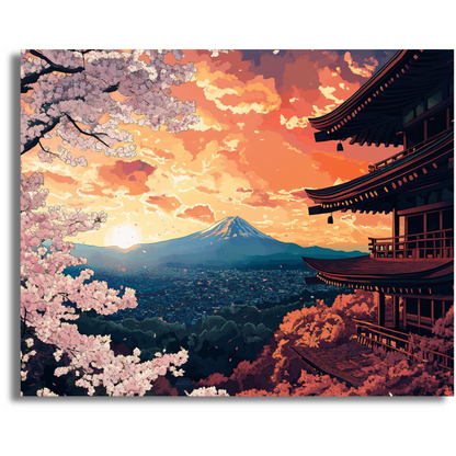 Sakura Sunset - Paint By Numbers