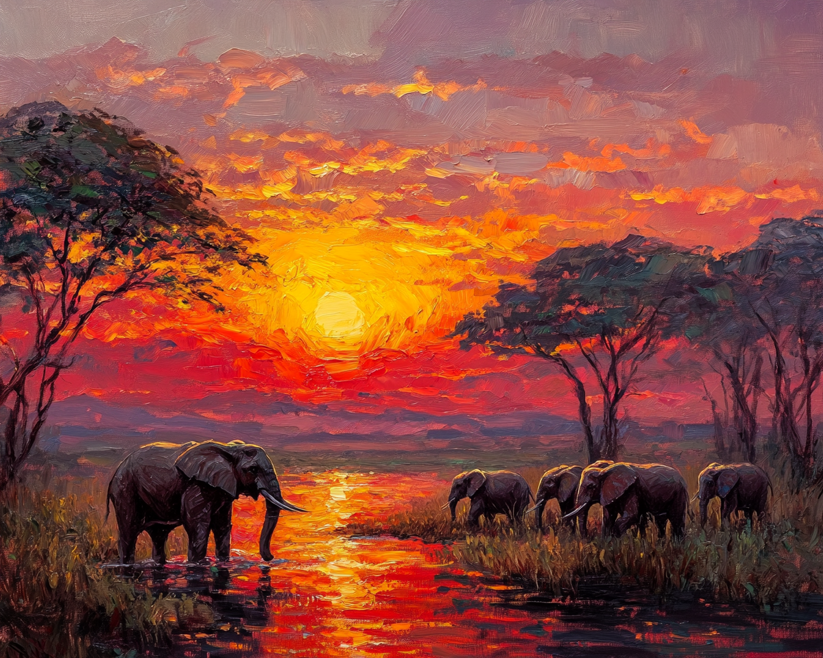 Savanna Sunset - Paint By Numbers