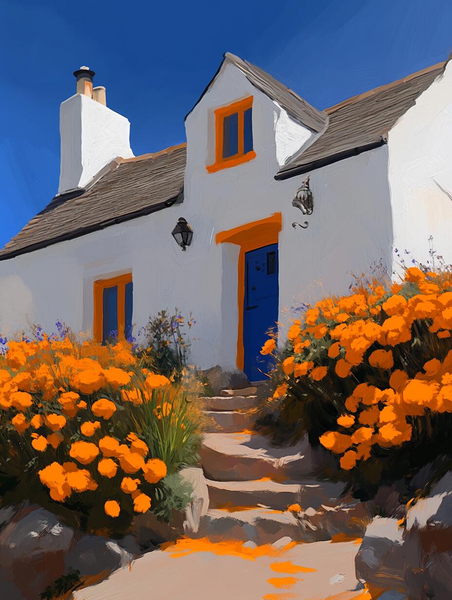 Orange Blossoms Home - Paint By Numbers