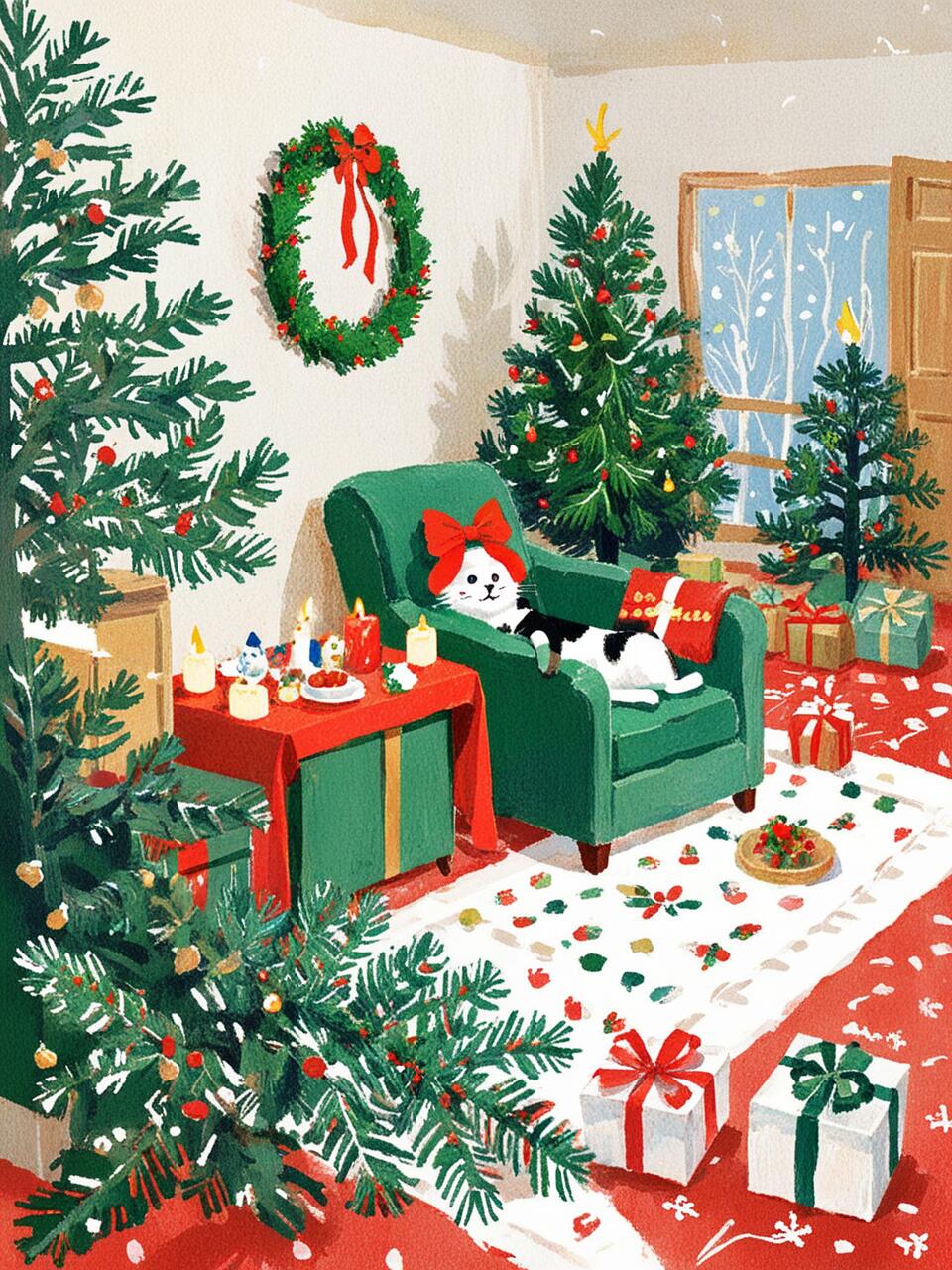 Festive Furry Friend - Paint By Numbers