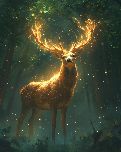 Glow of the Enchanted Stag- Paint By Numbers