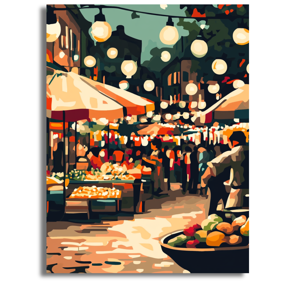 City Lights Market- Paint By Numbers