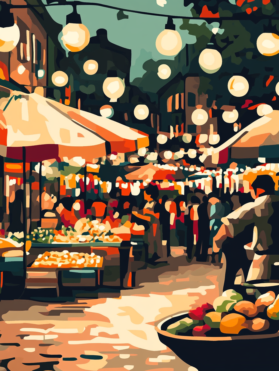 City Lights Market- Paint By Numbers