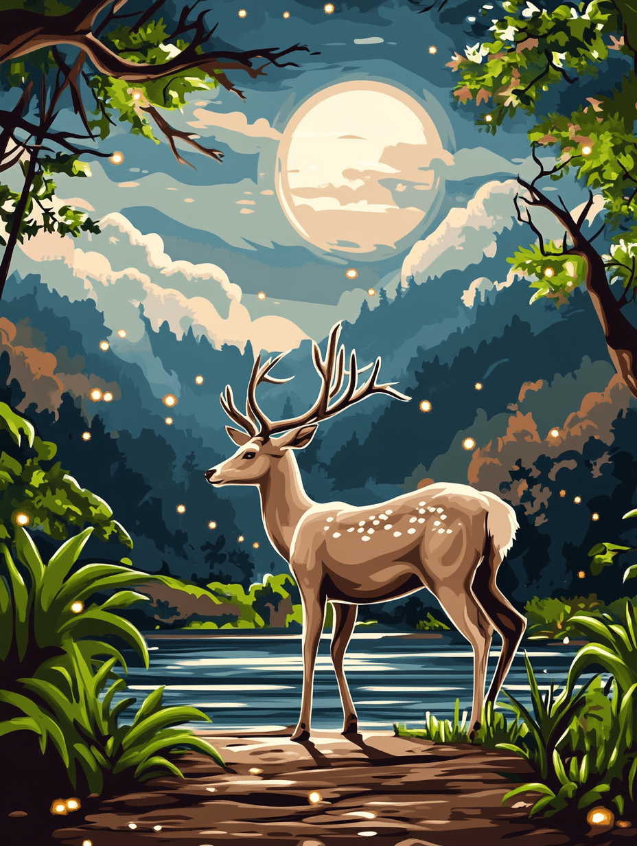 Luna Stag- Paint By Numbers