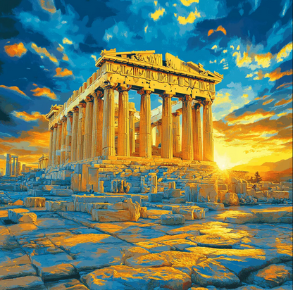 Golden Hour in Athens- Paint By Numbers
