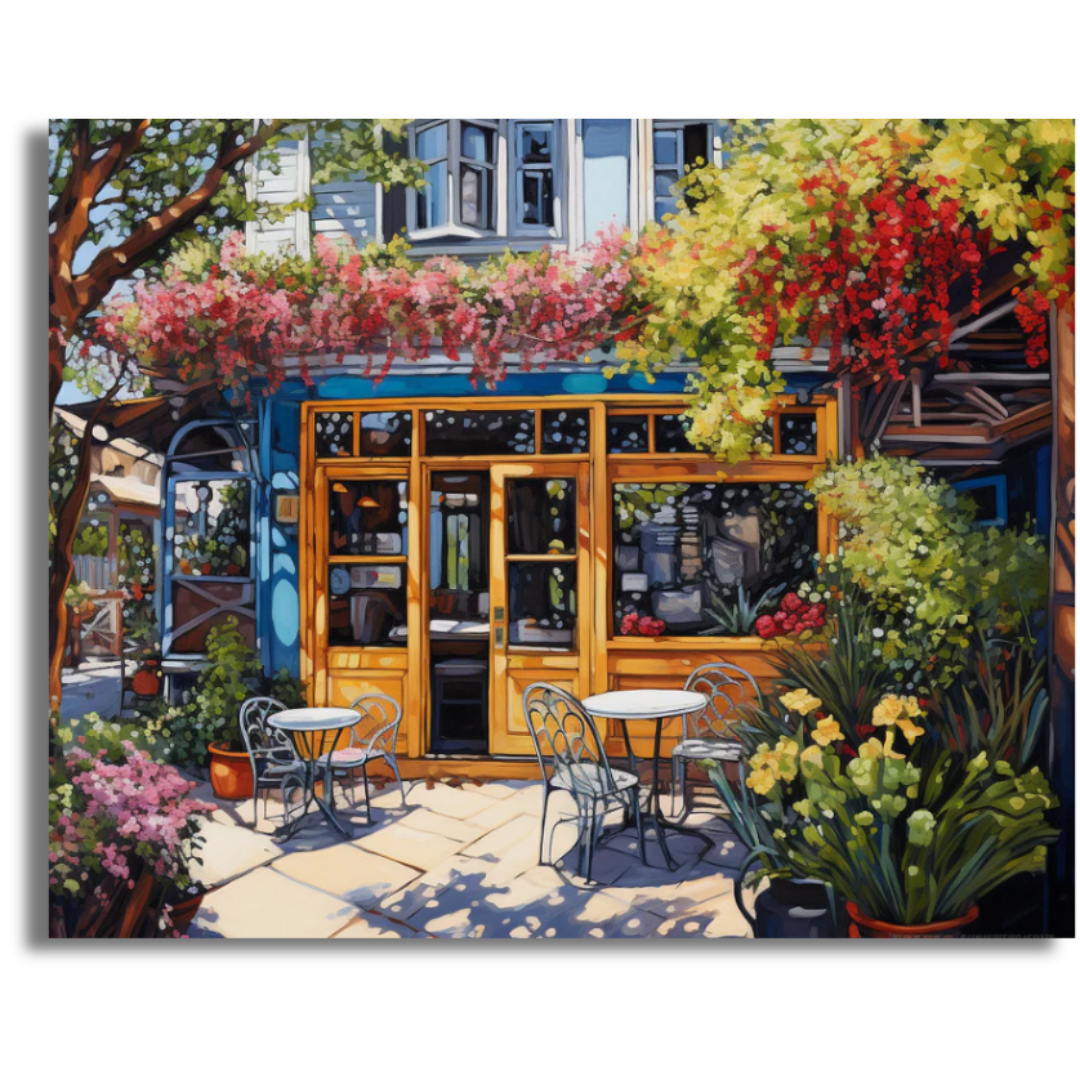 Café in Bloom in Bloom- Paint By Numbers