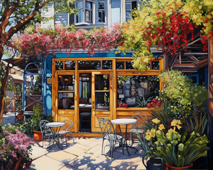Café in Bloom in Bloom- Paint By Numbers