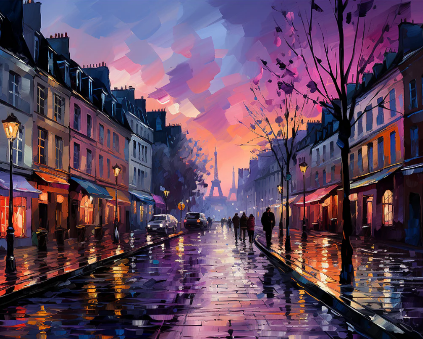 Paris in Twilight- Paint By Numbers