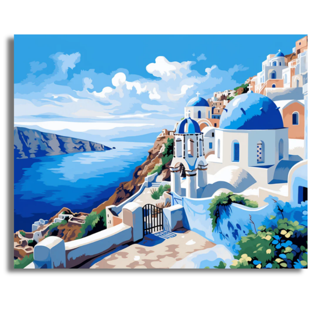 Santorini Serenity- Paint By Numbers
