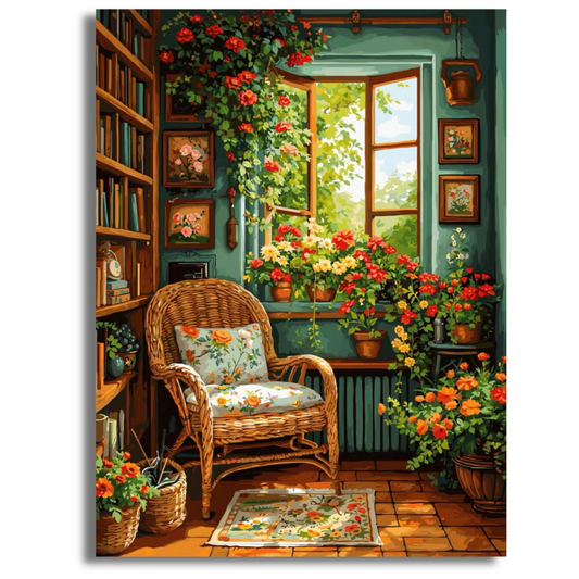 Petals and Pages- Paint By Numbers