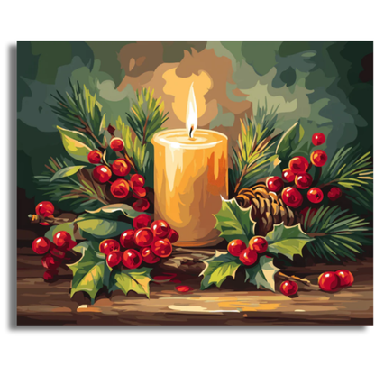 Christmas Candle Magic- Paint By Numbers