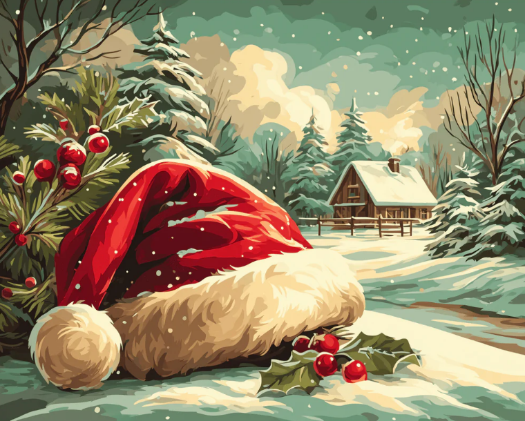 Gift in the Snow- Paint By Numbers