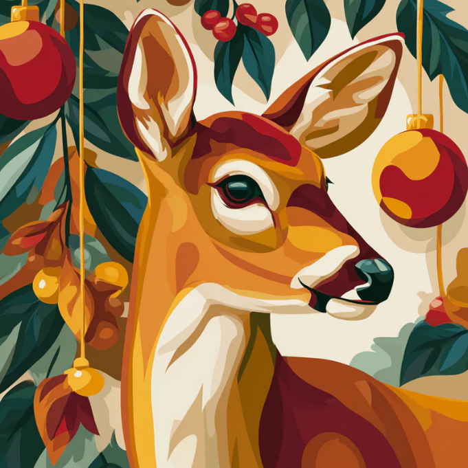 The Reindeer's Gaze- Paint By Numbers